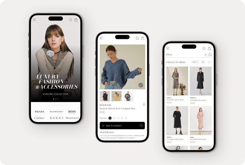 Shine Fashion apparel e-commerce website preview